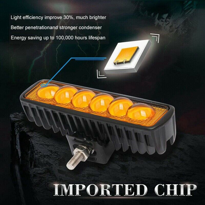New 6 inch Led Light Bar 18W 12V/24V Led Work Light Bar Spotlight Flood Lam