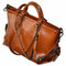 Women Oiled Leather Tote Handbag Purse Lady Messenger Shoulder Bag Satchel U8B6