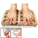 Large Dual Foot Massager Roller Rows Feet Care Relax Wood Bamboo Stress Massage