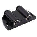 Black Plastic Metal Double Magnetic Press Head Door Catch Latch 6.7cm Width P6M6