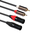 2x Audio 5 Foot 2 XLR Male to 2 Male Patch Cable XLRF to Dual RCA Audio Cord