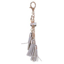 Synthetic Leather Tassel Keychain Car Key Chain Ornaments Bag Charm Gray