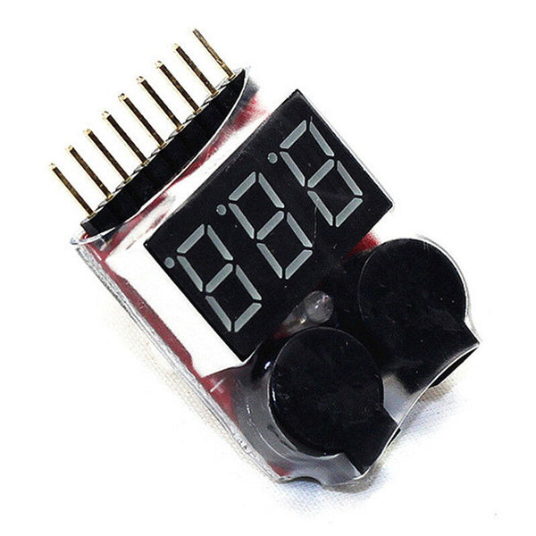 RC Lipo Battery Low Voltage Alarm 1S-8S Buzzer Indicator Checker Tester LED F2K6