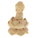Small Wooden Buddha Tathagata Statue Sculpture DIY Wood Craft Car Ornaments