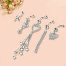 5pcs Flower Navel Ring Combination Body Piercing Belly Button Jewelry