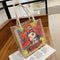 Peking Opera Printed Handbag Women Canvas Shopping Shoulder Bag (Style 2)