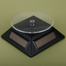 Mini 4 Panels Solar Powered Turn Table Rotary Jewelry Display Stand Black
