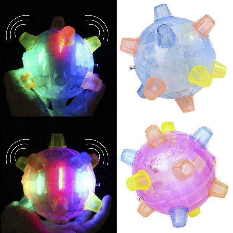 Jumping Flashing Dog Ball LED For Pets Dogs Toys Joggle Color Changing Vibr C4N0