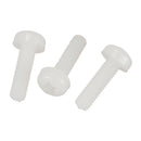 100 Pcs M3x10mm Threaded Rod White Nylon Phillips Head Screws Bolts Z3H6