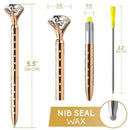Big Diamond Pens-16 Ink Pen Refills (Blue, Black) 8 Novelty Jewel Pens with