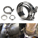 2.5 inch Stainless Steel 304 V Band Clamp w/ 2 Flanges for Exhaust Downpipe A