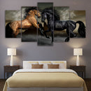 Modern Canvas Wall Art of Gallant Horse for your Living Room -5 Panel Size S
