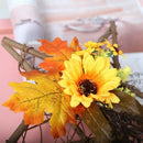 2X(Sunflower Rustic Farmhouse Decorative Artificial Sunflower Wreath for th