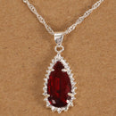 Fashion Natural Ruby Charm Pendant Jewel Chain Chunky Statement Choker Necklace