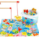 Baby Kids Magnetic Fishing Game Wooden Toys Puzzle Jigsaw Educational Toys