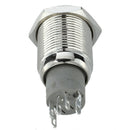 12V Metal Button Switch Vandal Switch LED 16 mm White New