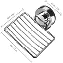 Soap Dish Holder,Stainless Steel Soap Basket With Strong Suction Cup Holder