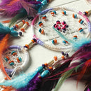 Handmade Fashion Design 4 Circle Dream Catcher with feather wall hanging De N2Q4