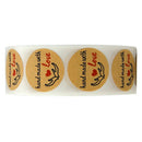 Handmade With Love Stickers, 1 Inch Round Handmade With Love With Red Heart Q9K1