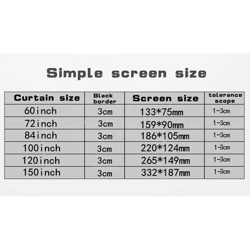 100" Projection Screen 16:9 High Contrast Collapsible Portable Projector Screen