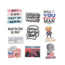 50pcs Set Trump Biden Bumper Memes Stickers WILL YOU SHUT UP DeSEAU