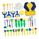 Painting Brush Tool Set Kids Paint Brushes Sponge Apron Children Toddler