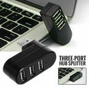 Mini 3 Port USB 2.0 Rotate Splitter Adapter Hub for PC Laptop Notebook Expansion