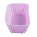 Muffin Cup 12 PCS Rectangle Silicone Soap Cookies Cupcake Bakeware Pan Tray K7L5