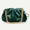 Women Chain Shoulder Bags PU Leather Cloud Party Clutch Handbag (Green)