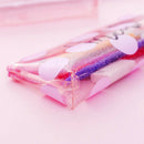 2X(1 Pc Cute Cat Pencil Cases For Girls Pink Pvc Transparent Pen Bag School
