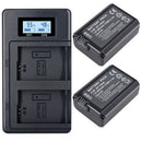 2Pcs 2000Mah Np-Fw50 Np Fw50 Camera Battery + Lcd Usb Dual Charger For Alph