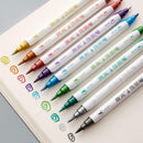10Pcs DIY Paint Pens Art Metal Marker Double-Sided Highlighter Pens Marker