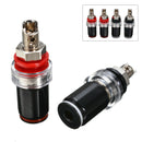 4x Rhodium Plated HIFI Speaker Amplifier Terminal Binding Post Socket Red& Black