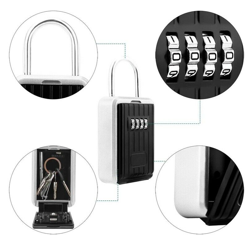 Portable Key Lock Box Secure Key Holder Durable Aluminium Alloy Material wi D9G3