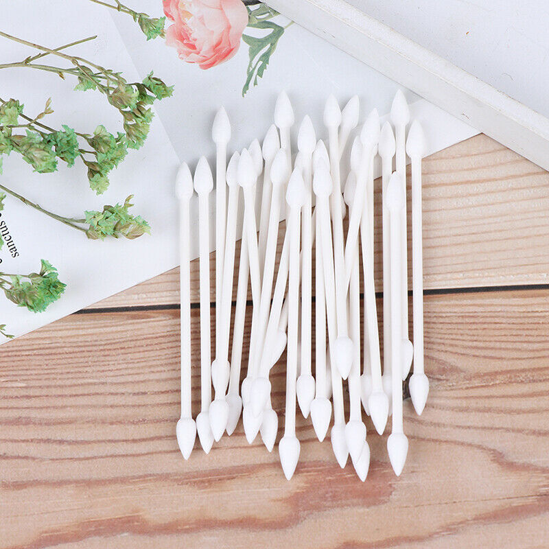 25Pcs Cotton Disposable Stick Cleaning Tool For Earphone Charge OZ