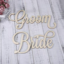 2pcs Bride Groom Wedding Chair Sign Bride and Groom Wedding Chairs Back Han R4J1