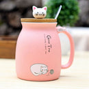 New sesame cat heat-resistant cup color cartoon with lid cup kitten milk co C4J6