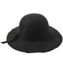 Stylish Kids Girls Wide Brim Retro Felt Bowler Floppy Cap Cloche Hat-black