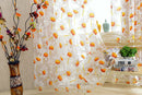 1x2M Sunflower Voile Window Burnt-Out Curtain Sheer Panel Tulle with Beads