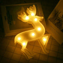 Elk-shaped 8 LED Lamp Nightlight Battery Christmas Wedding Party Club Decor