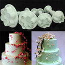 4x Plum Flower Icing Cutter Fondant Cake Sugar Decor Kitchen Mould Tool Plu N3B9