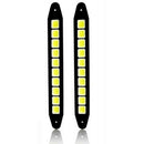 2X Car Drl Led Daytime Running Light Fog Cob Strip Lights Flexible Auto Car U2Y8
