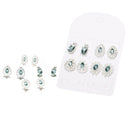 4pair Fashion Elegant Women Blue Crystal Rhinestone Ear Stud Earring Jewel PRW