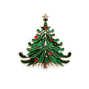 Crystal Rhinestone Christmas Tree Brooch Pin Shirt Collar Xmas Gift Jewrly