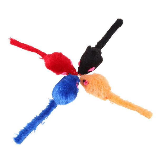 10pcs Mini Colorful Cat Toys Plush False Mouse Mice Playing Toys for Cats Kitten