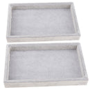 2xGrey Luxury Velvet Necklace Earring Bracelet Tray Storage Case Organizer