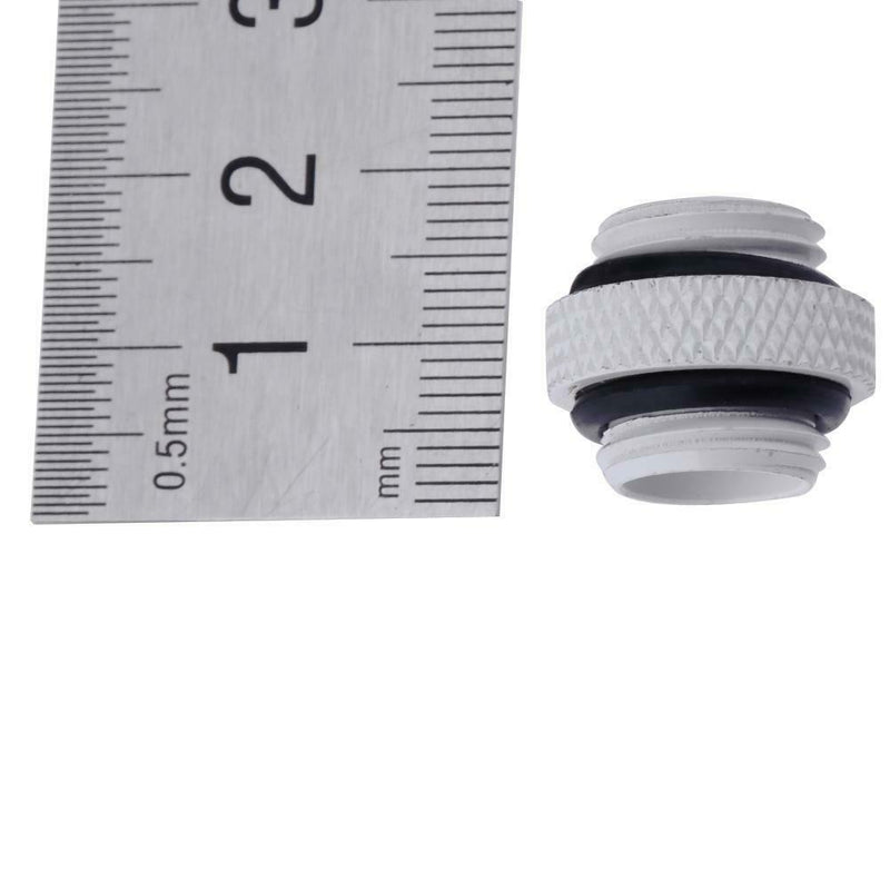 G1/4 Dual External Thread Hose Connector for PC Water Cooling System(White)