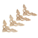 4pcs 8*8cm Wood Carved Corner Onlay Furniture Home Decorations Unpainted