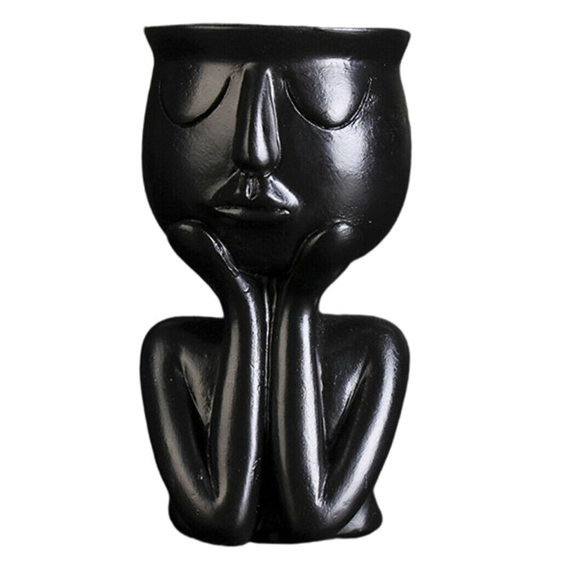2pcs Humaniod Sculpture Flower Pot Planter Vase Bonsai Pots for Home Office
