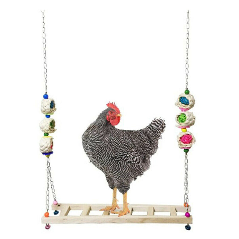 2pcs Chicken Ladder Swing Wooden Perch Funny for Chicken Large Birds Parrots